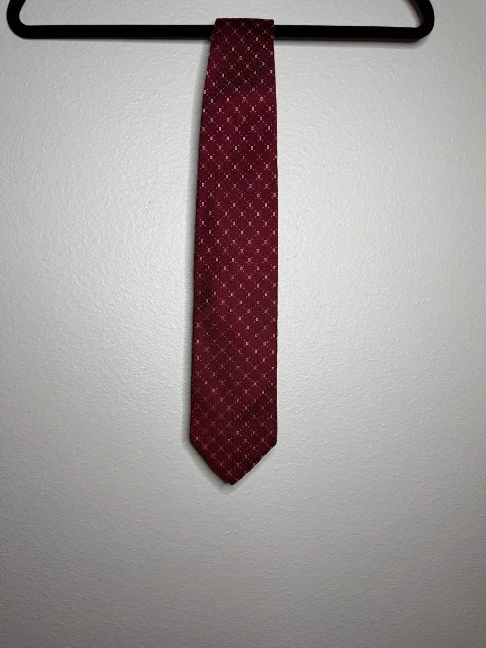 Burberry Burgundy Geometric Silk Tie